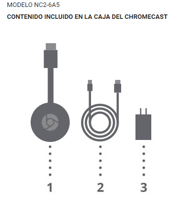 google chromecast 2 nueva versión nc2-6a5 modelo
