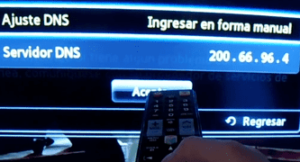 ajustes ip y dns de samsung tv