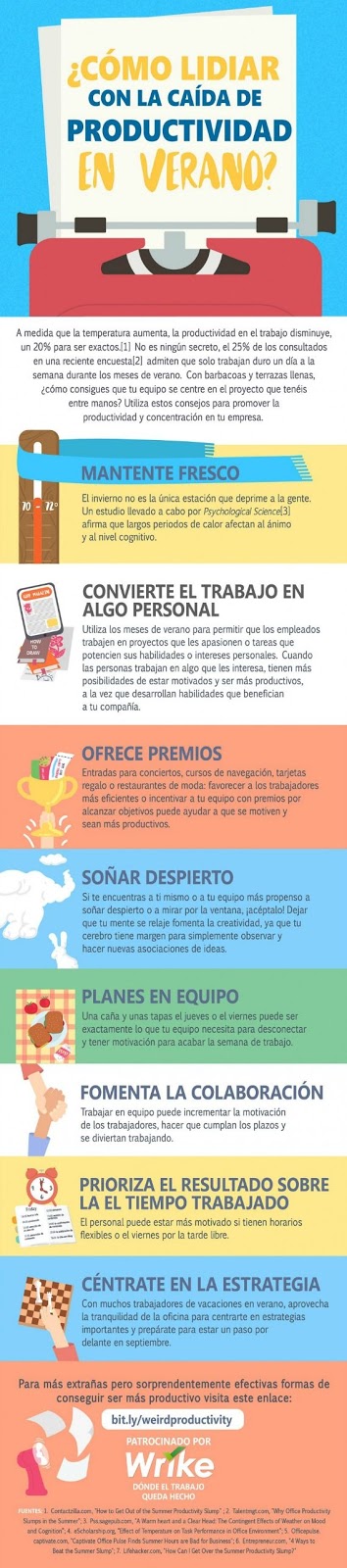 Trucos para Combatir la Caída de Productividad laboral en verano